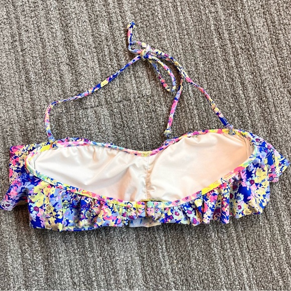 Victoria’s Secret Bikini Top Strapless Bandeau Swimsuit Swim Ruffle L Large - Picture 5 of 8
